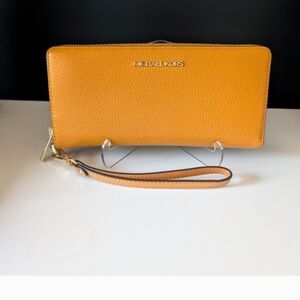 Michael Kors Sunflower Wristlet with Gold Hardware